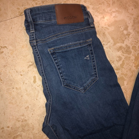 Hidden Jeans stretch Flare high waist w raw hem size 25 used - Picture 10 of 13
